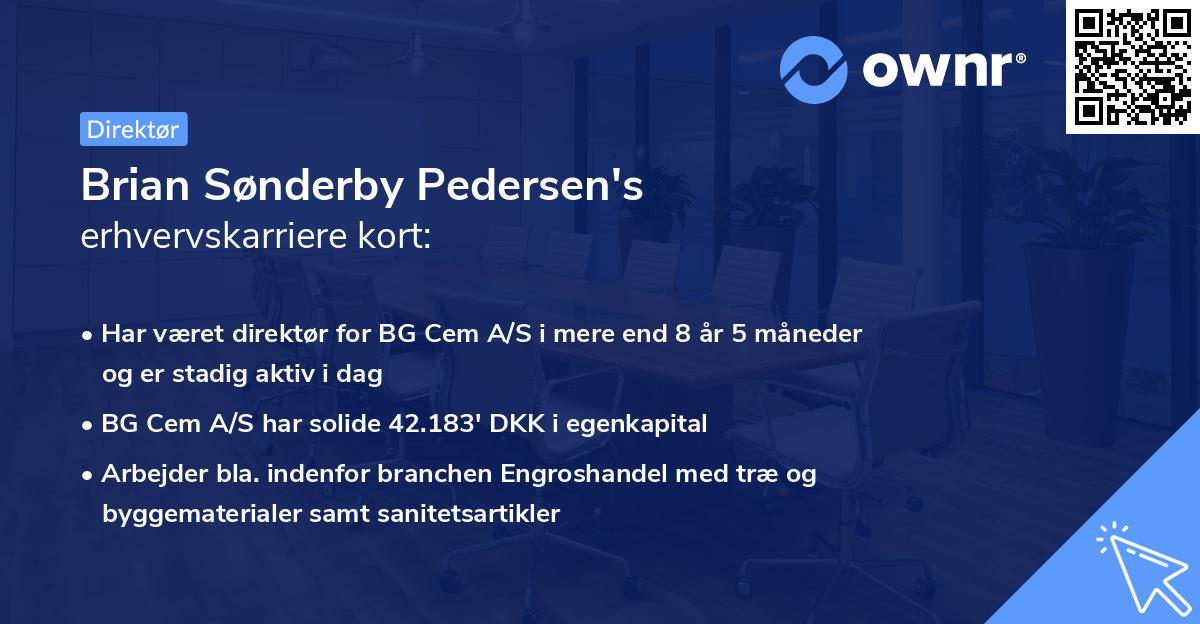 Brian Sønderby Pedersen's erhvervskarriere kort