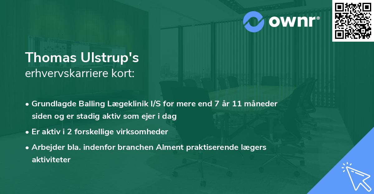 Thomas Ulstrup's erhvervskarriere kort
