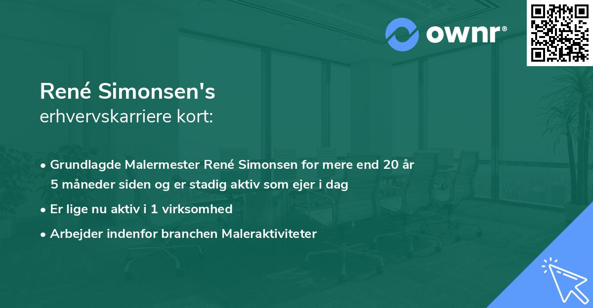René Simonsen's erhvervskarriere kort