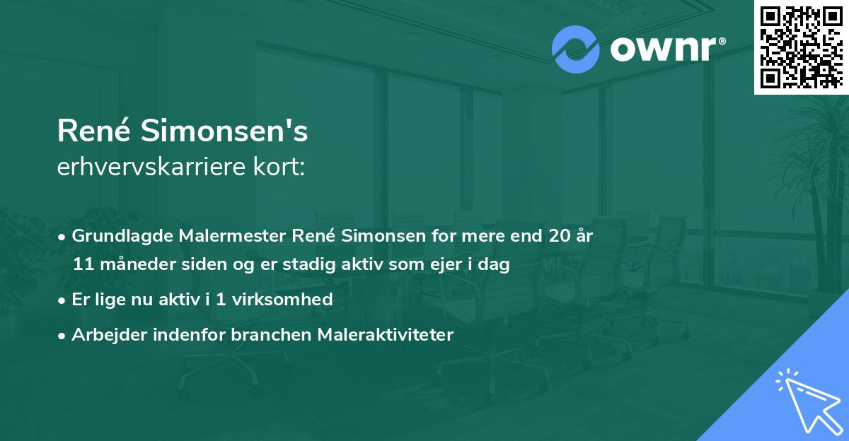 René Simonsen's erhvervskarriere kort