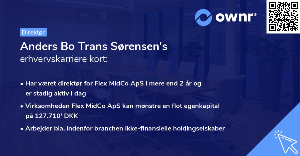 Anders Bo Trans Sørensen's erhvervskarriere kort