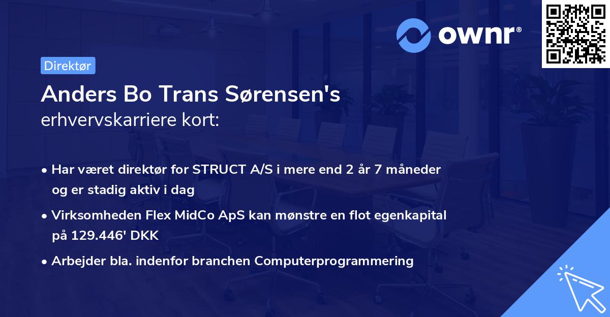 Anders Bo Trans Sørensen's erhvervskarriere kort