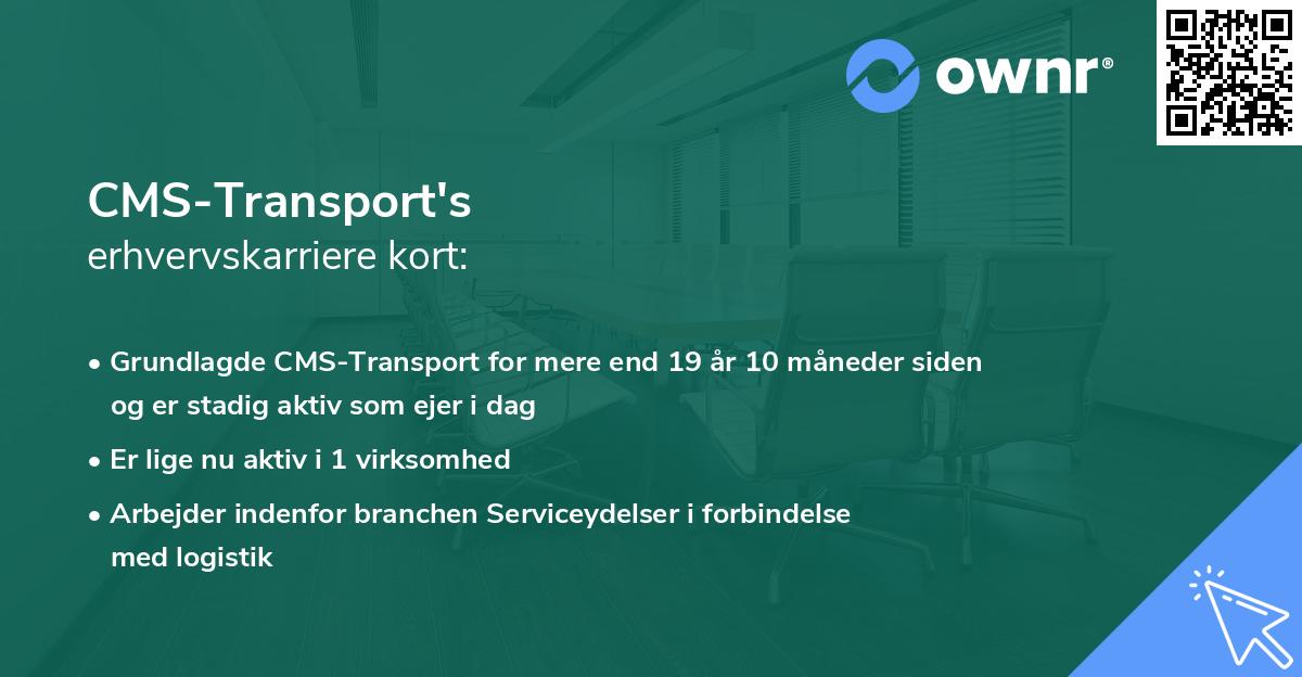 CMS-Transport's erhvervskarriere kort