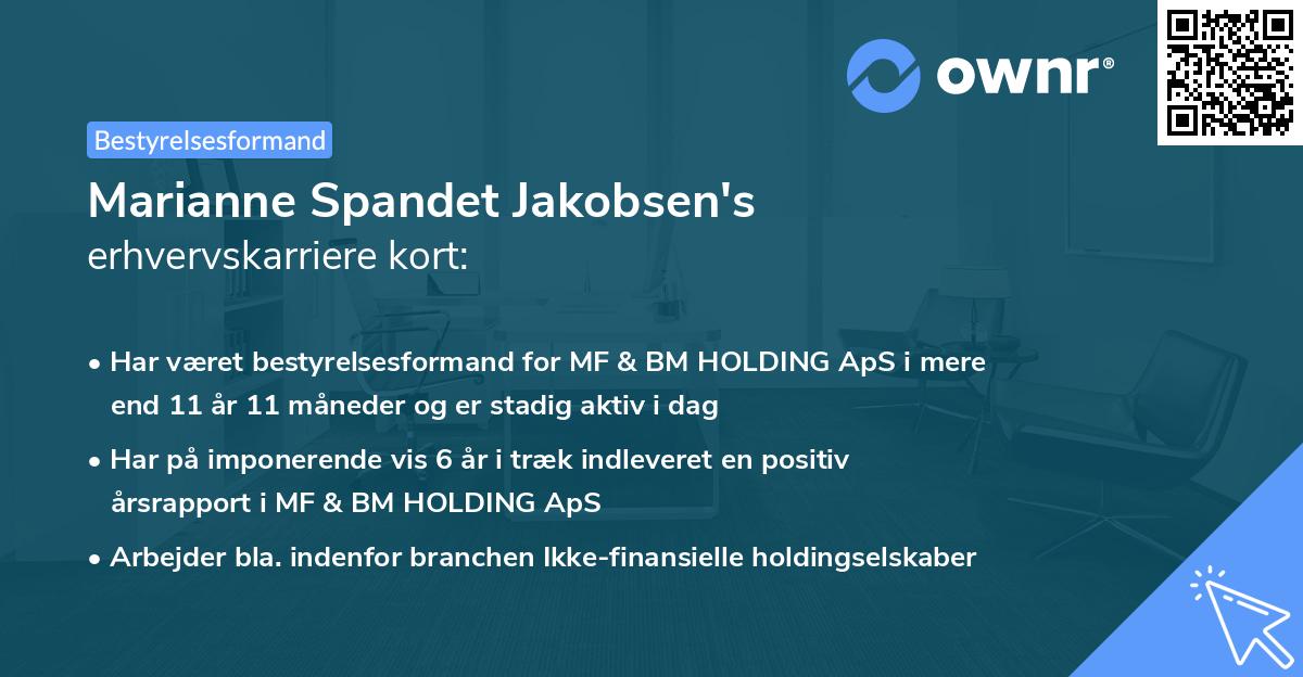 Marianne Spandet Jakobsen's erhvervskarriere kort