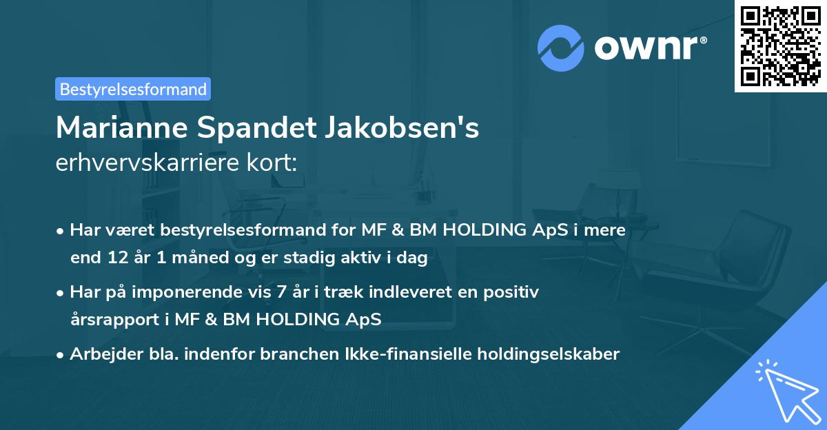 Marianne Spandet Jakobsen's erhvervskarriere kort