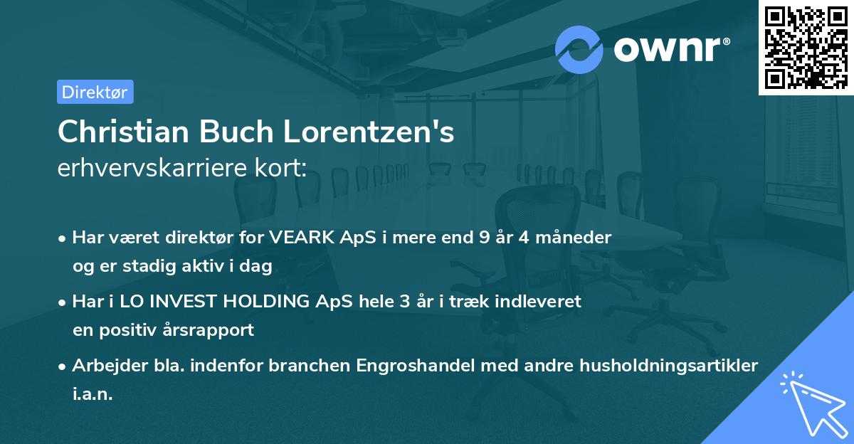 Christian Buch Lorentzen's erhvervskarriere kort