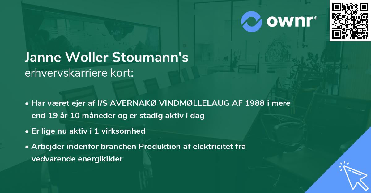 Janne Woller Stoumann's erhvervskarriere kort