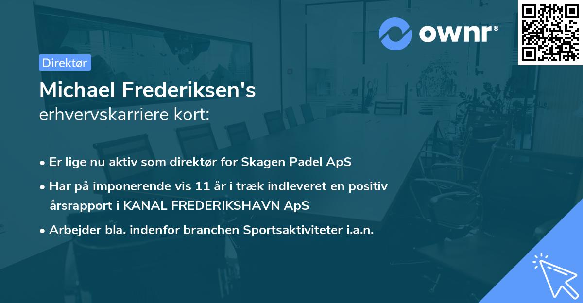Michael Frederiksen's erhvervskarriere kort