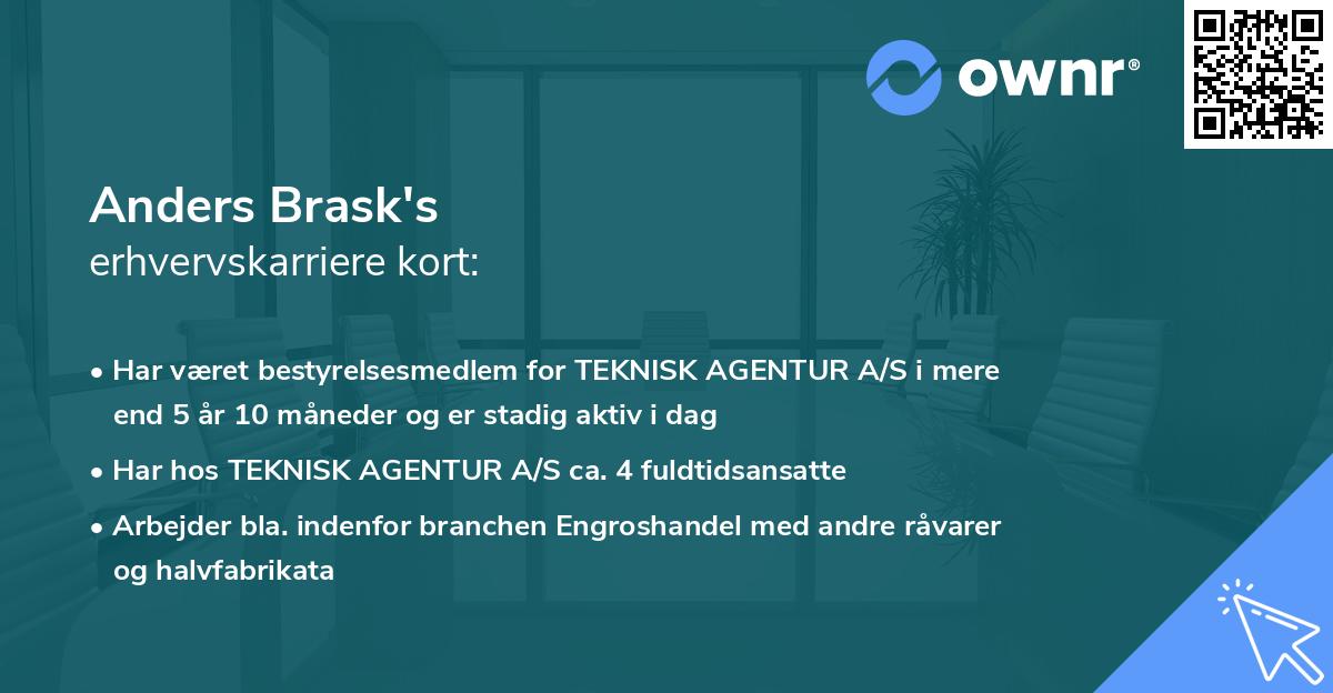 Anders Brask's erhvervskarriere kort