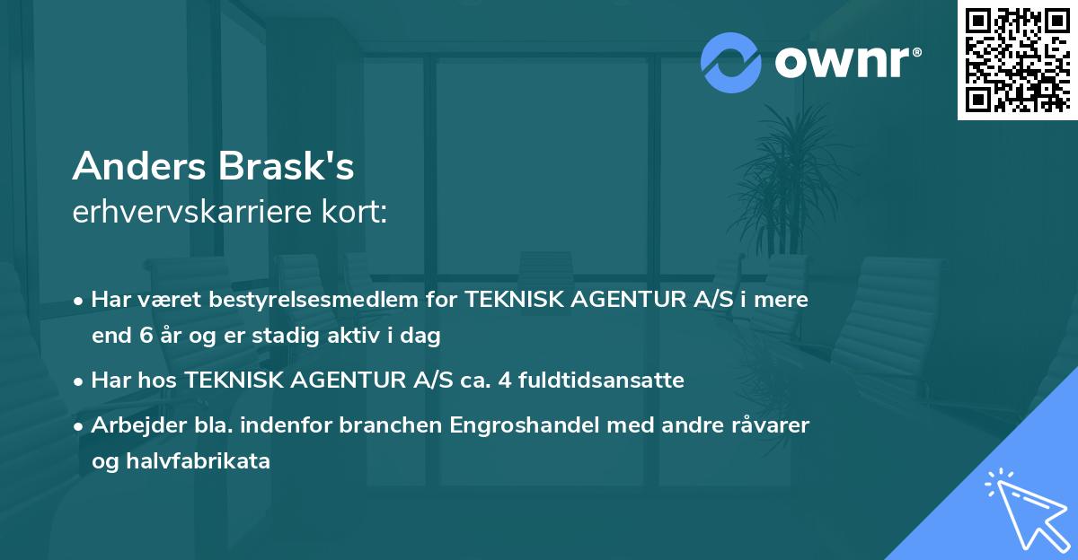 Anders Brask's erhvervskarriere kort