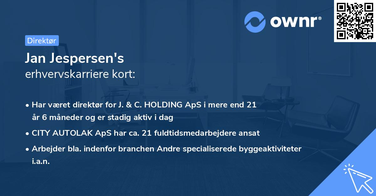Jan Jespersen's erhvervskarriere kort