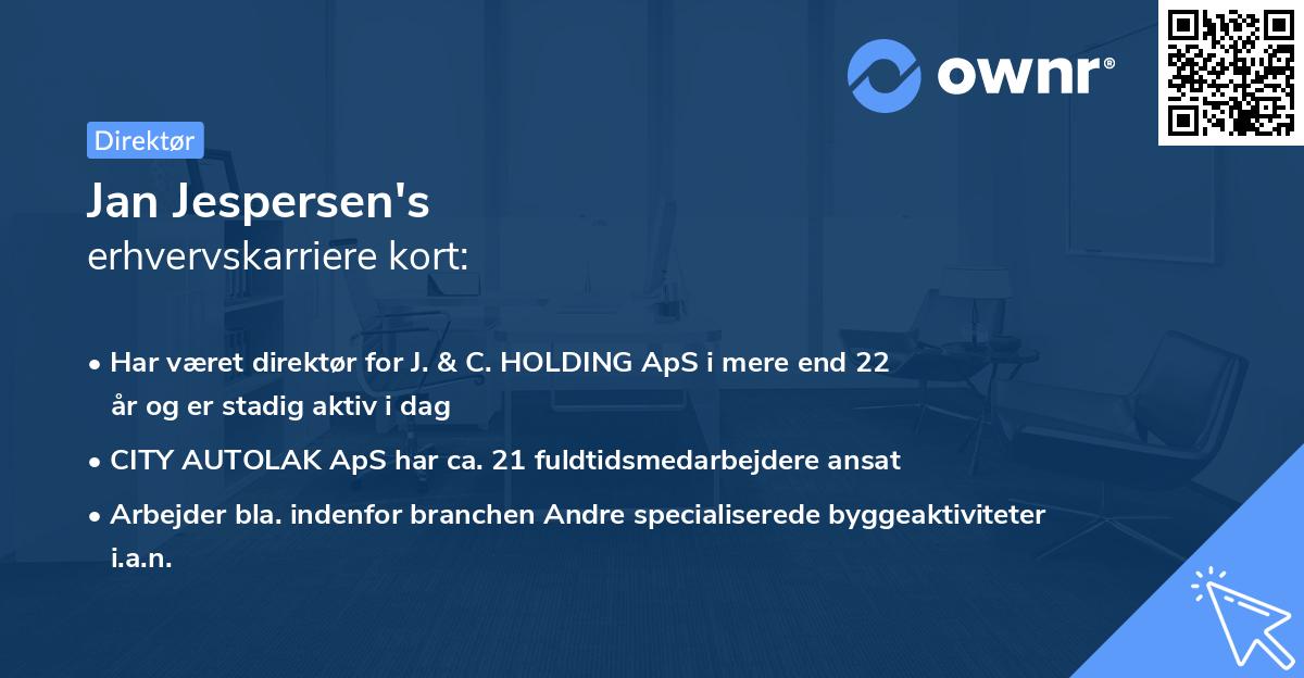 Jan Jespersen's erhvervskarriere kort
