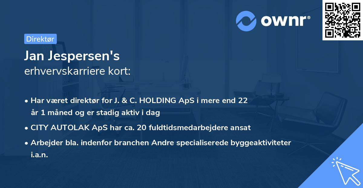 Jan Jespersen's erhvervskarriere kort