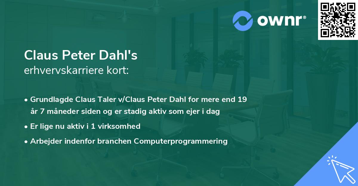 Claus Peter Dahl's erhvervskarriere kort