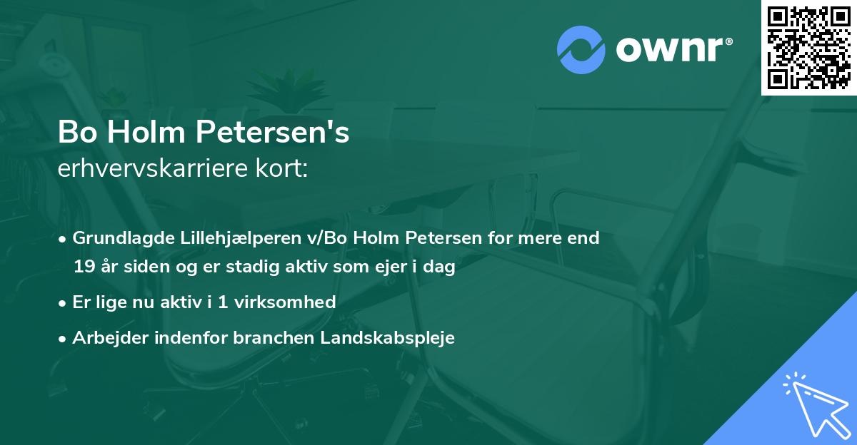 Bo Holm Petersen's erhvervskarriere kort