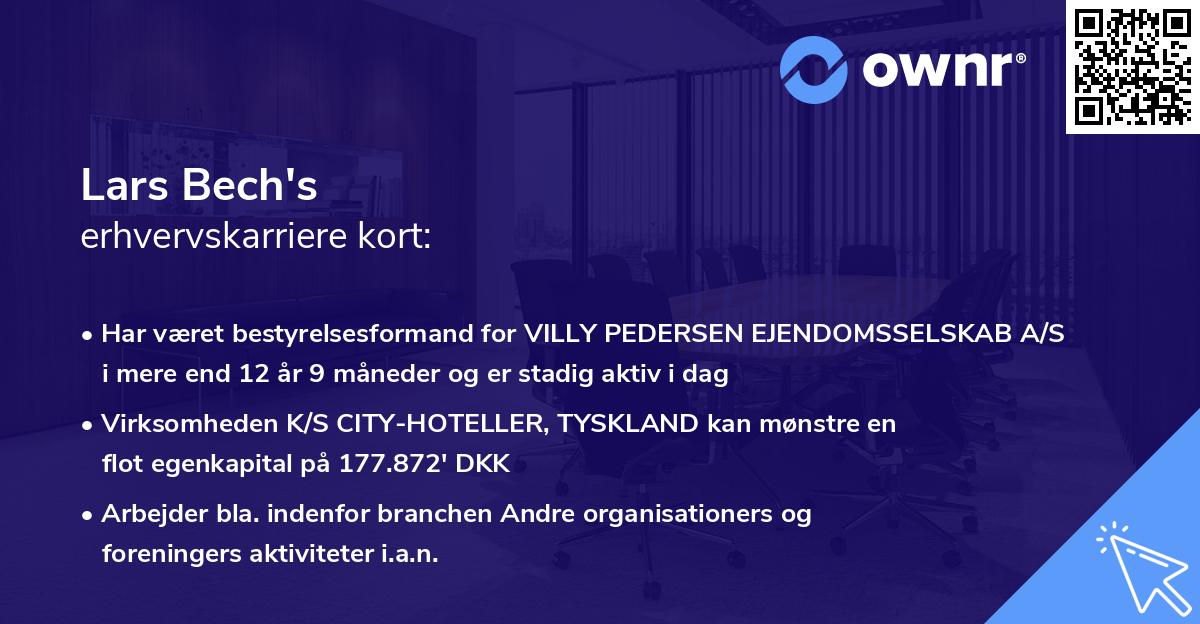 Lars Bech's erhvervskarriere kort