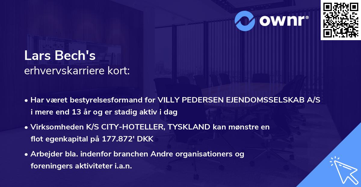 Lars Bech's erhvervskarriere kort