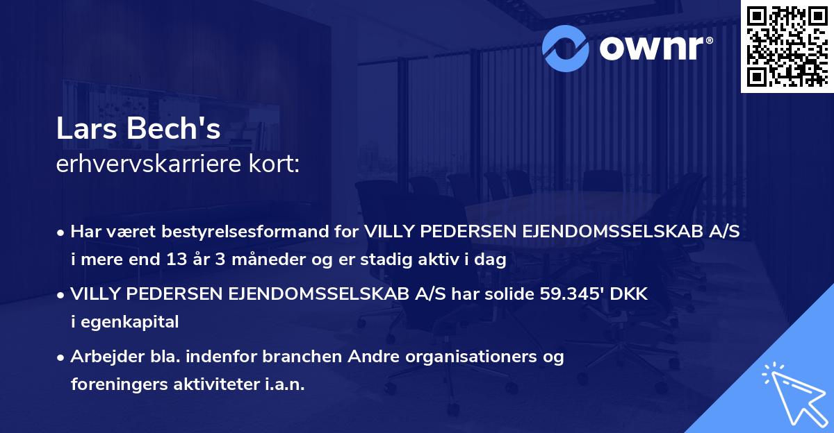 Lars Bech's erhvervskarriere kort