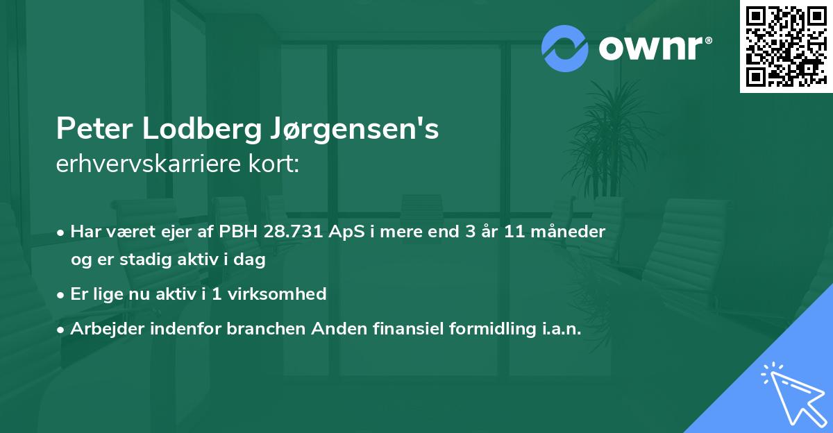 Peter Lodberg Jørgensen's erhvervskarriere kort