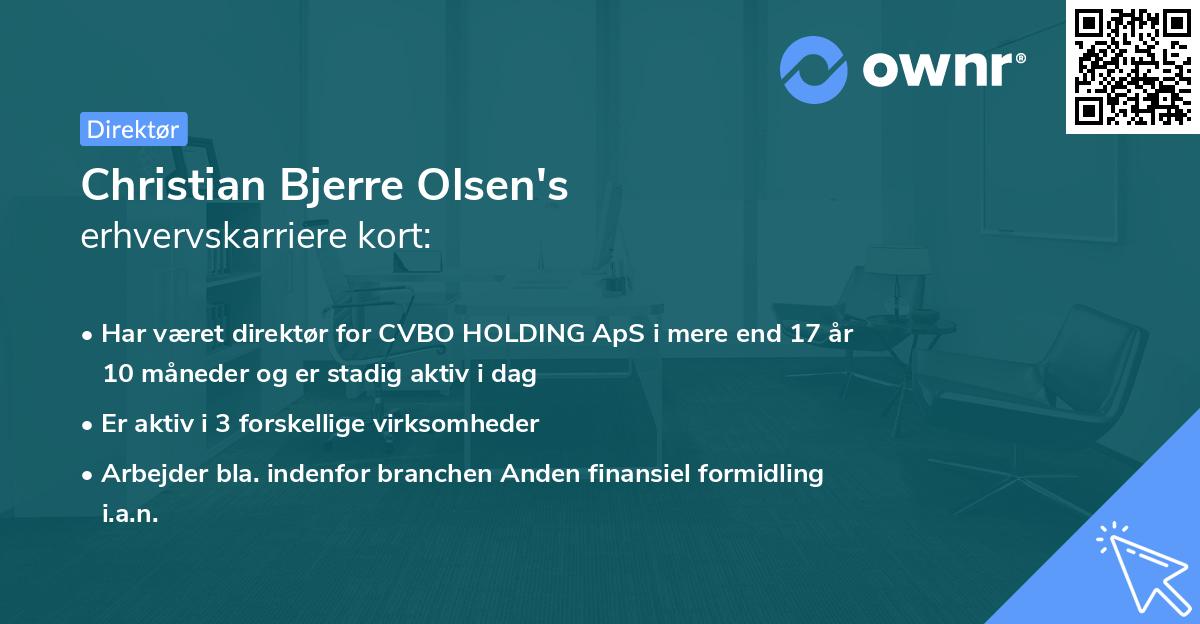 Christian Bjerre Olsen's erhvervskarriere kort
