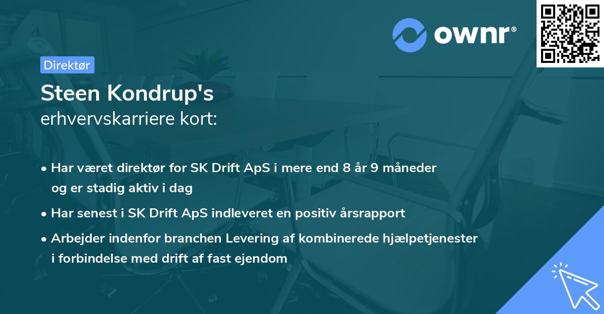 Steen Kondrup's erhvervskarriere kort