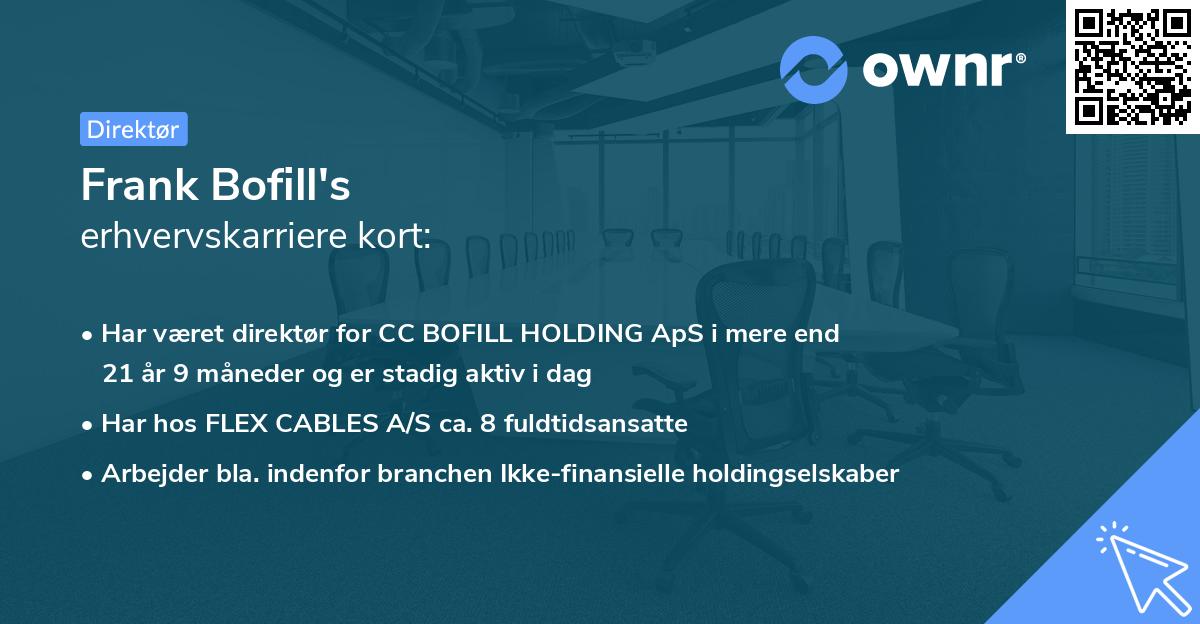 Frank Bofill's erhvervskarriere kort