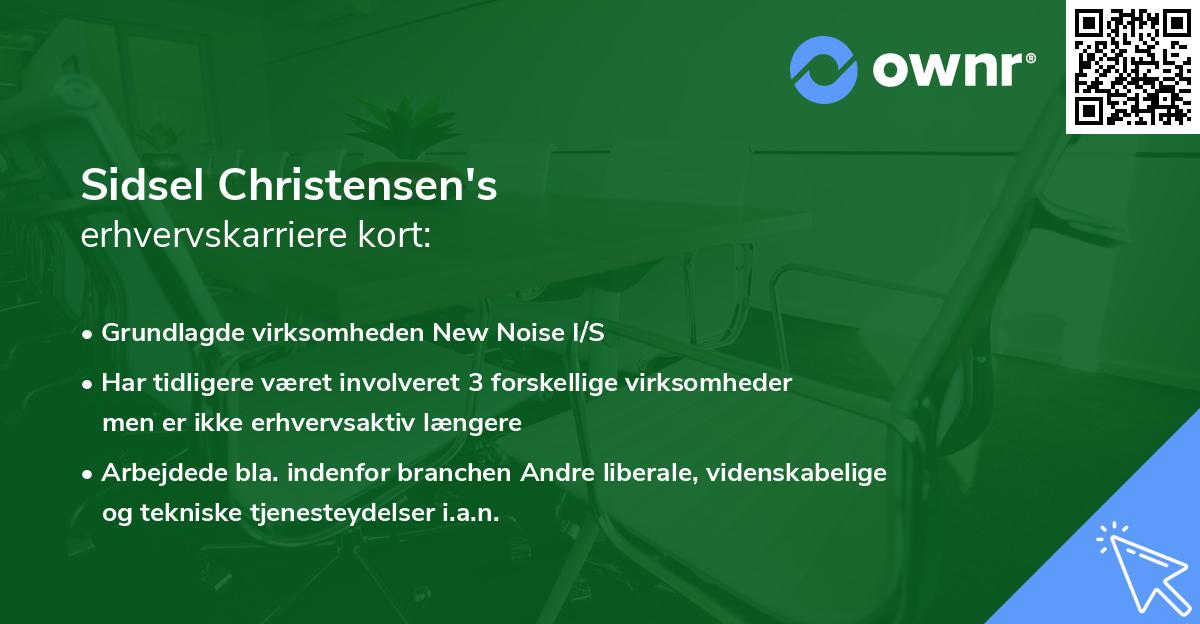 Sidsel Christensen's erhvervskarriere kort