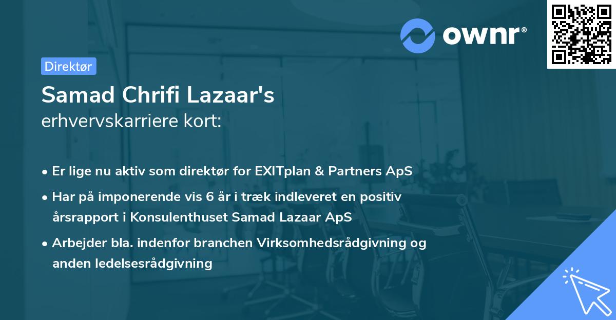 Samad Chrifi Lazaar's erhvervskarriere kort