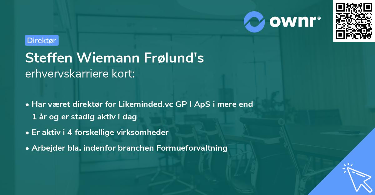 Steffen Wiemann Frølund's erhvervskarriere kort