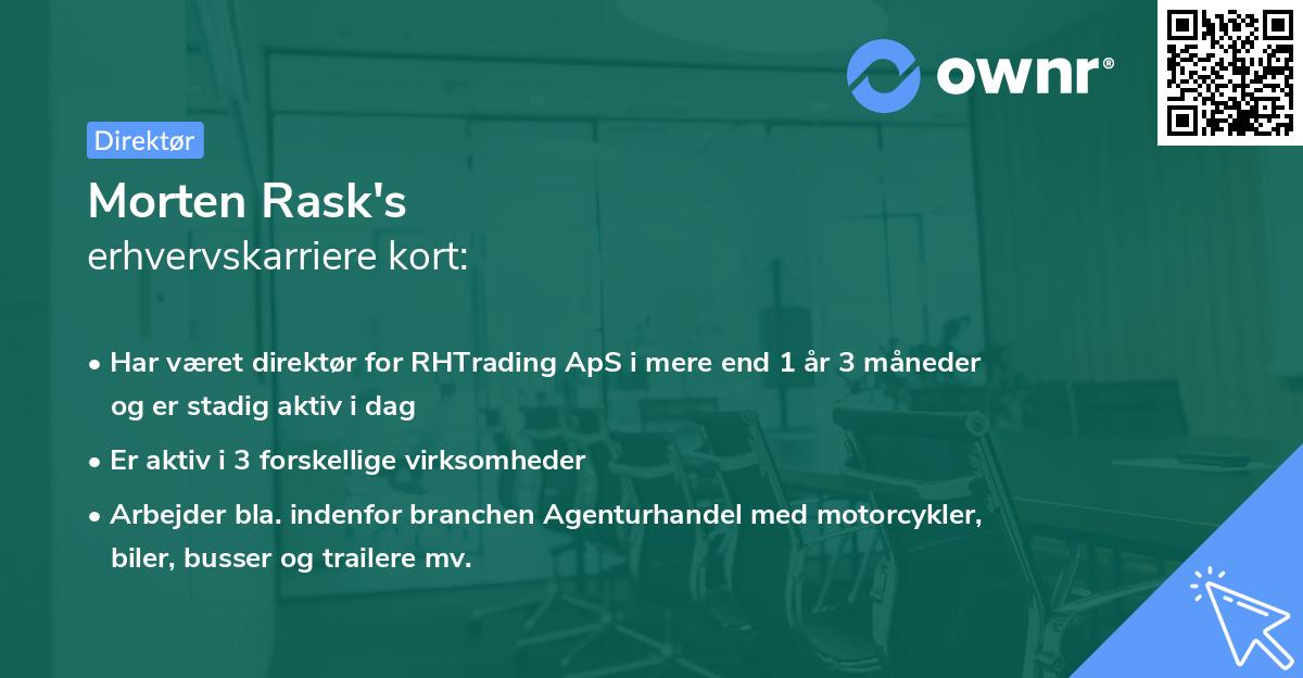 Morten Rask's erhvervskarriere kort