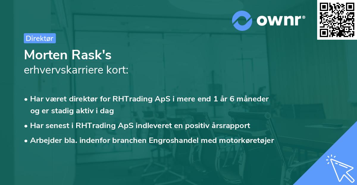 Morten Rask's erhvervskarriere kort