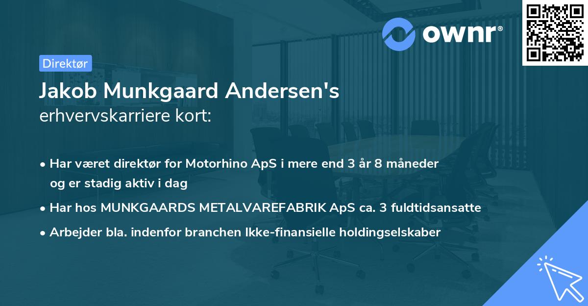 Jakob Munkgaard Andersen's erhvervskarriere kort