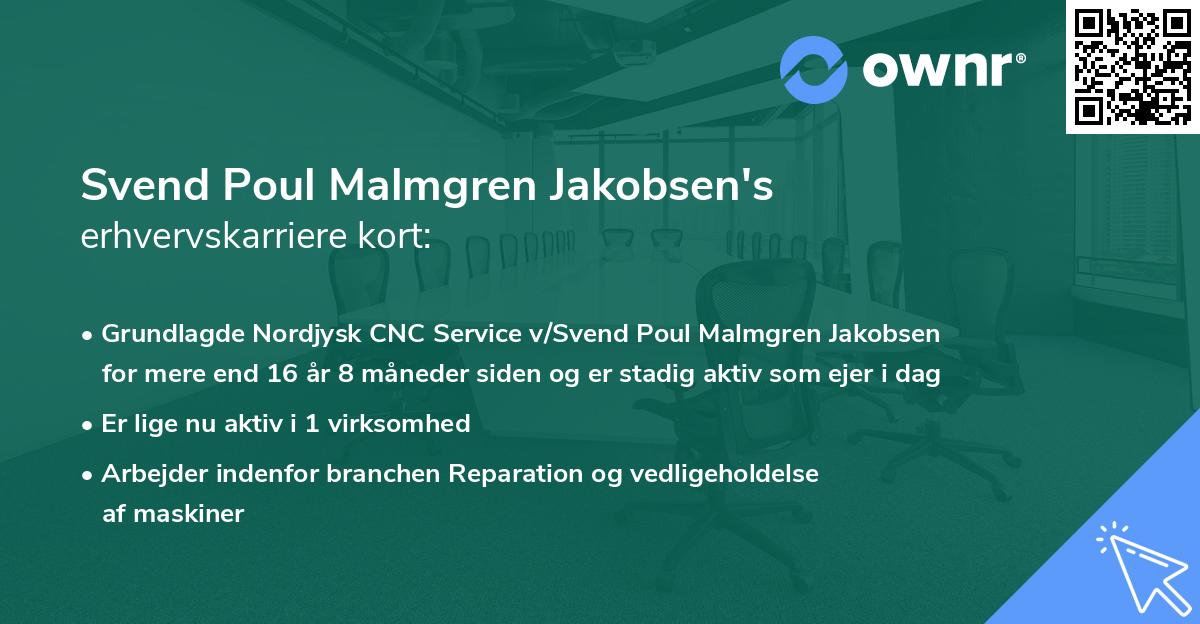 Svend Poul Malmgren Jakobsen's erhvervskarriere kort