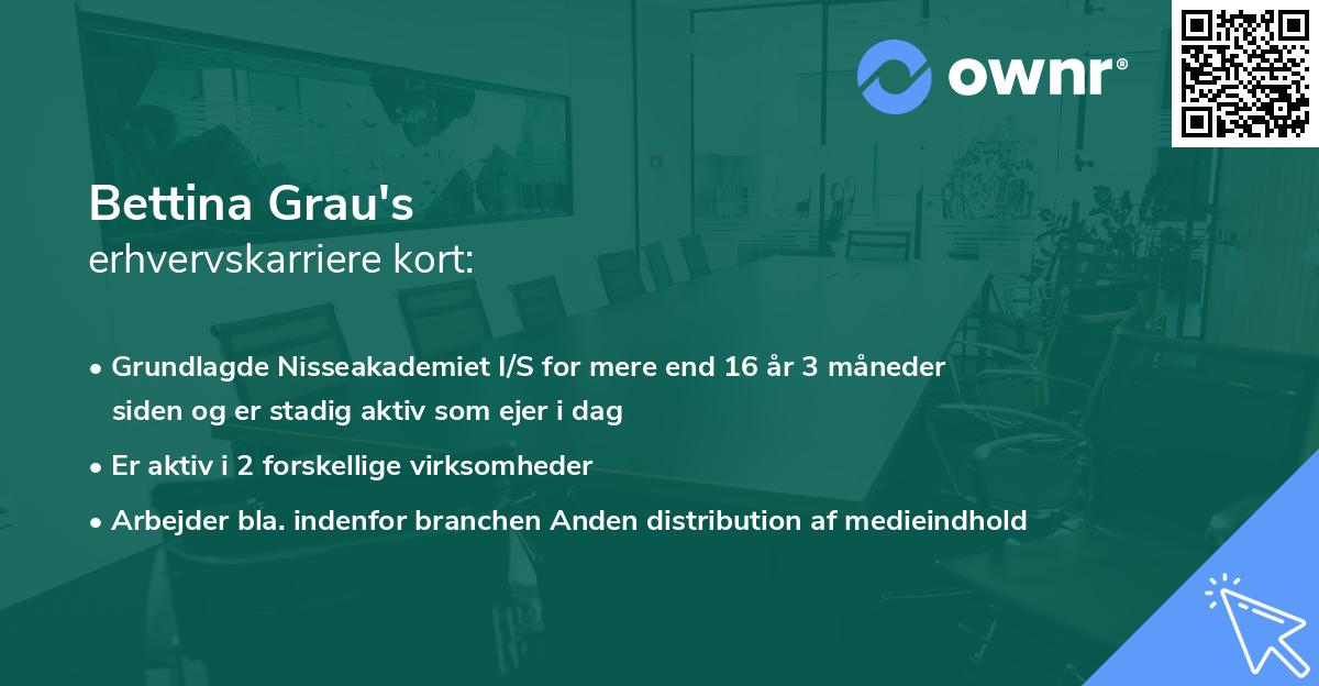 Bettina Grau's erhvervskarriere kort