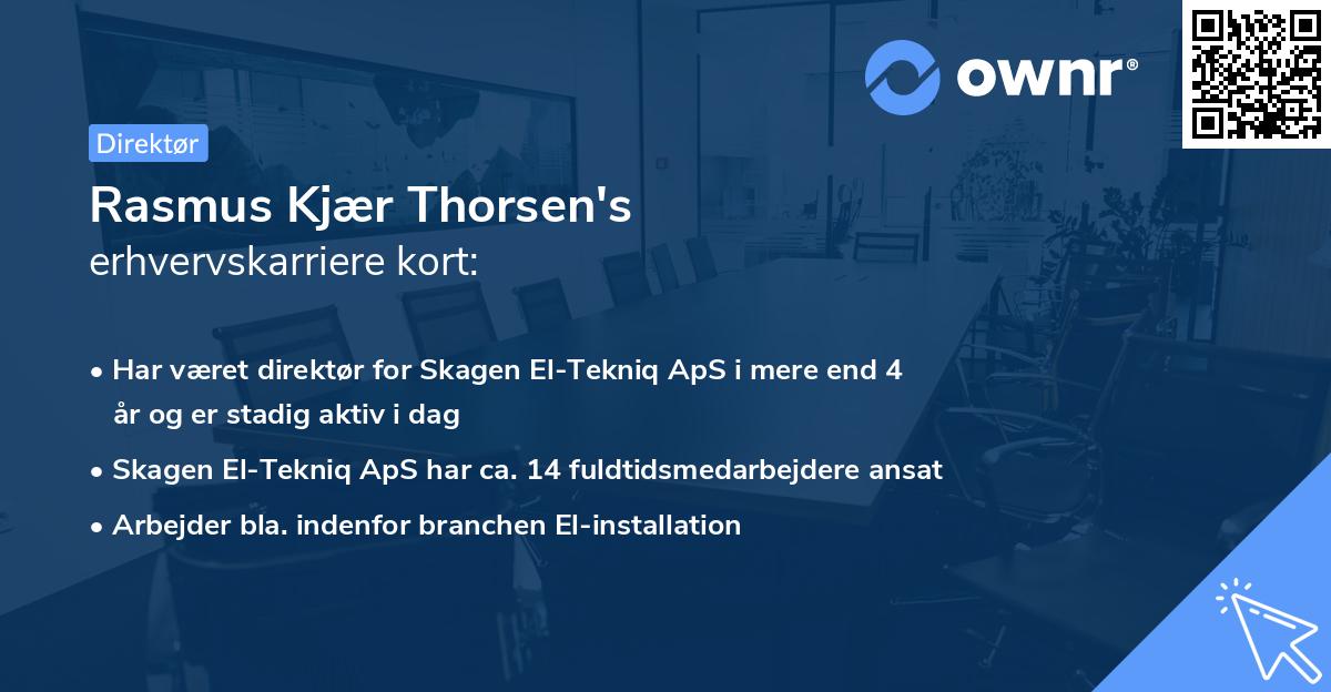 Rasmus Kjær Thorsen's erhvervskarriere kort