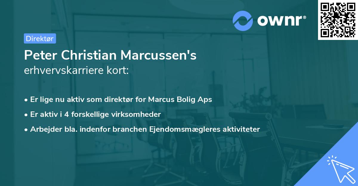 Peter Christian Marcussen's erhvervskarriere kort