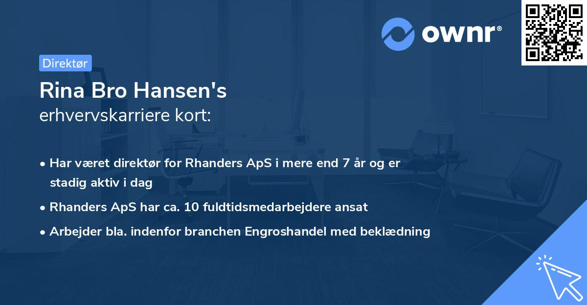 Rina Bro Hansen's erhvervskarriere kort