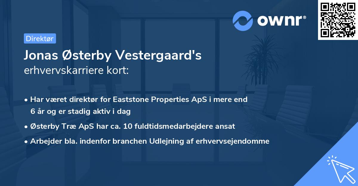 Jonas Østerby Vestergaard's erhvervskarriere kort