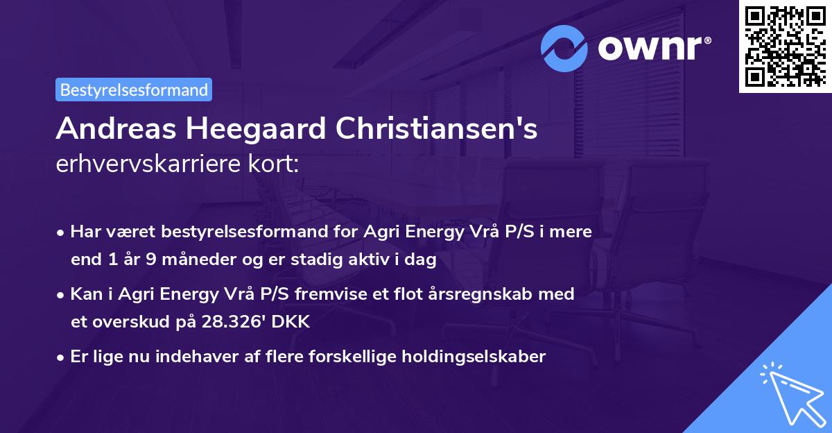 Andreas Heegaard Christiansen's erhvervskarriere kort