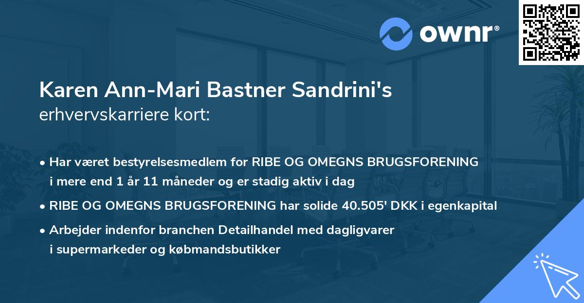 Karen Ann-Mari Bastner Sandrini's erhvervskarriere kort