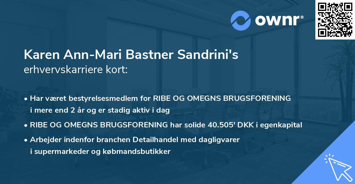 Karen Ann-Mari Bastner Sandrini's erhvervskarriere kort