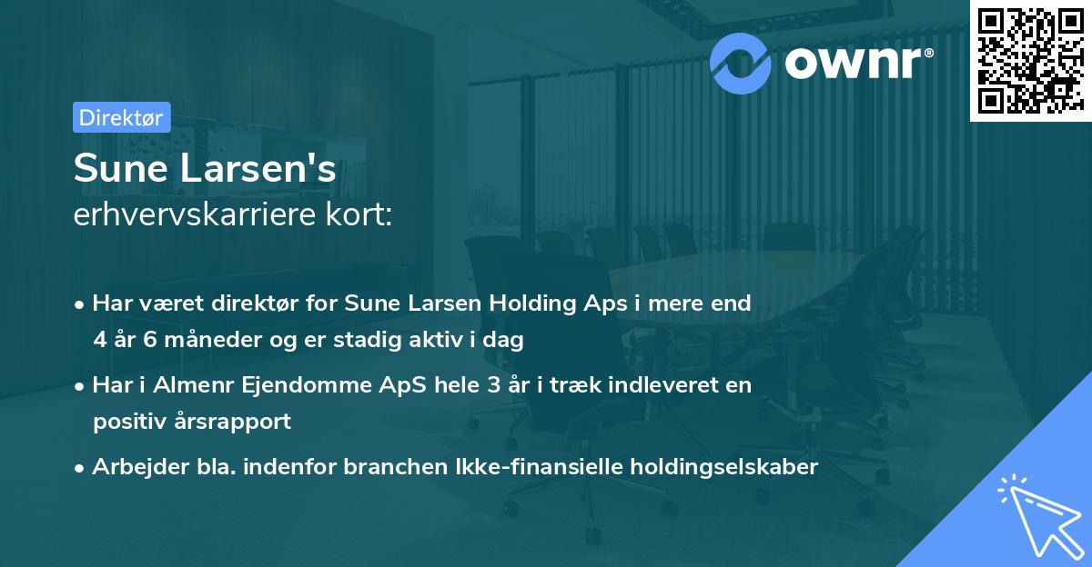 Sune Larsen's erhvervskarriere kort