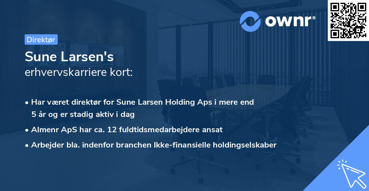 Sune Larsen's erhvervskarriere kort