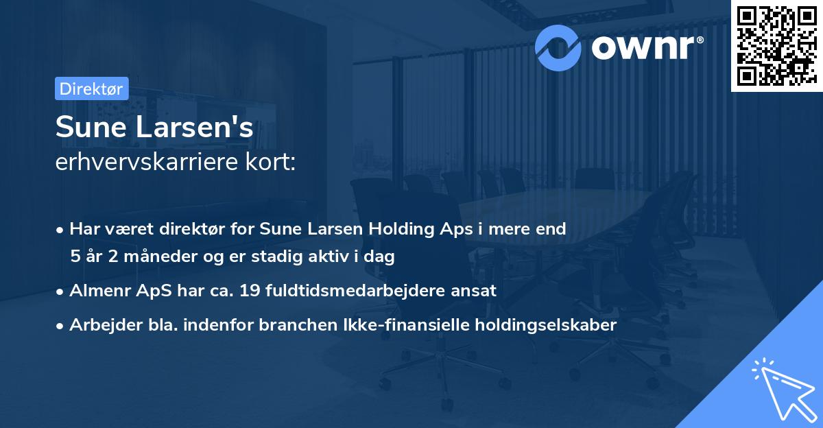 Sune Larsen's erhvervskarriere kort