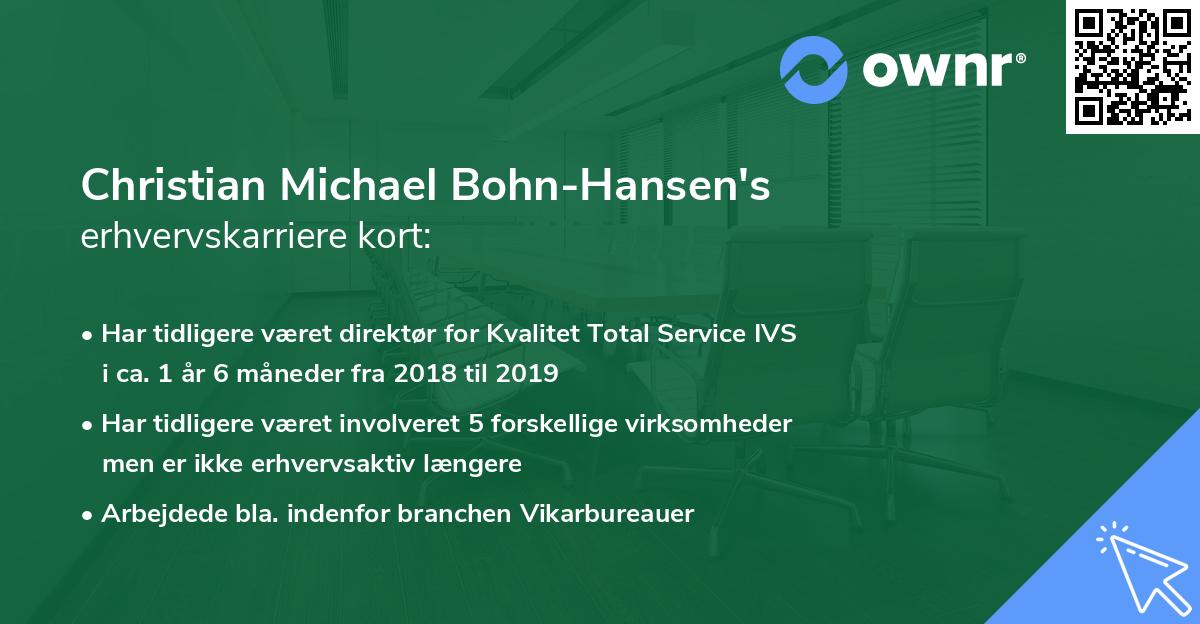 Christian Michael Bohn-Hansen's erhvervskarriere kort