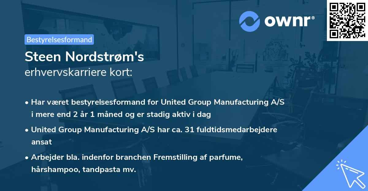 Steen Nordstrøm's erhvervskarriere kort