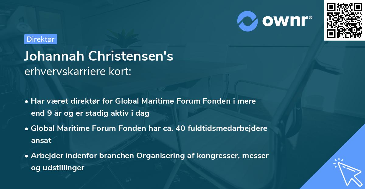 Johannah Christensen's erhvervskarriere kort