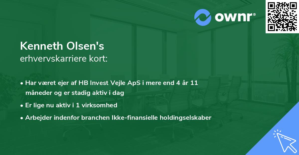 Kenneth Olsen's erhvervskarriere kort