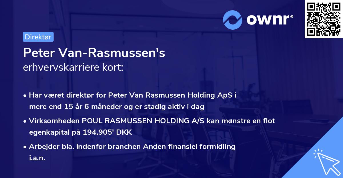 Peter Van-Rasmussen's erhvervskarriere kort