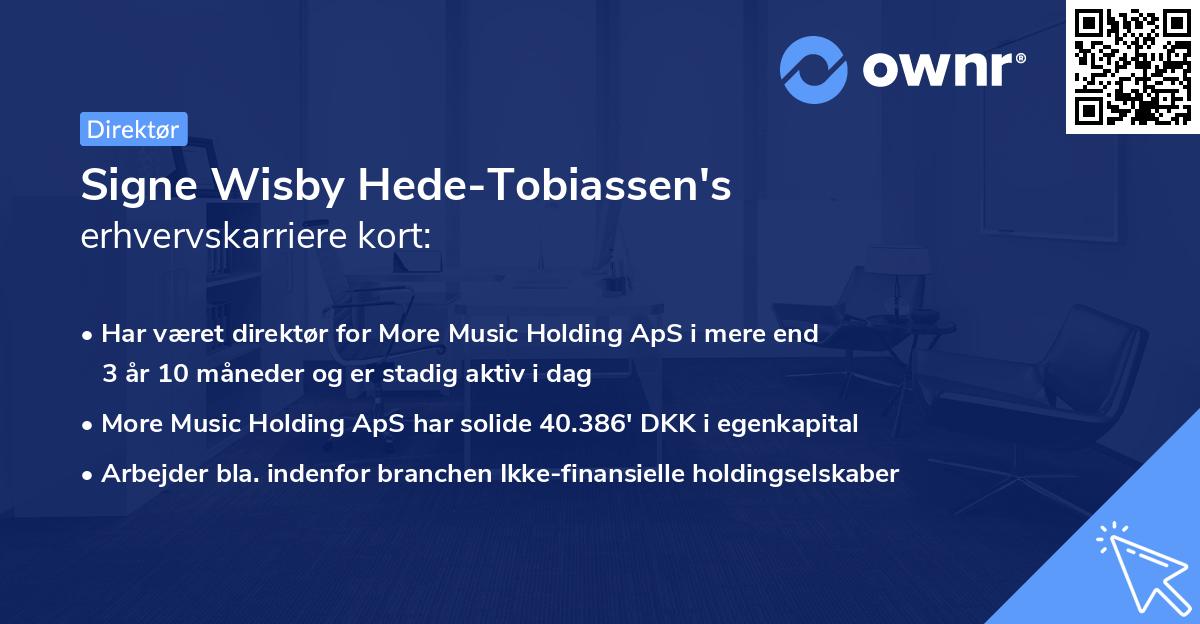 Signe Wisby Hede-Tobiassen's erhvervskarriere kort